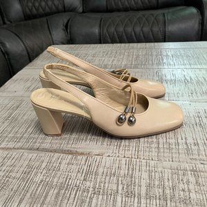 Nine West Sling back leather dress shoes~heels~ size 7.5